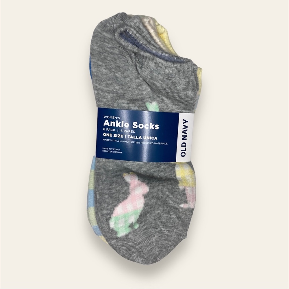NWT Old Navy Novelty Ankle Socks 6-Pack — Easter-Themed
